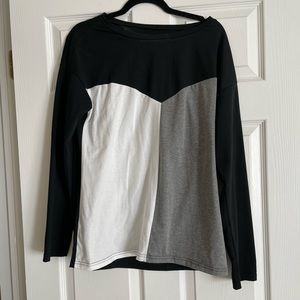 Black white & gray long sleeve top